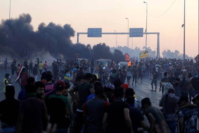 número de mortos em protestos no Iraque